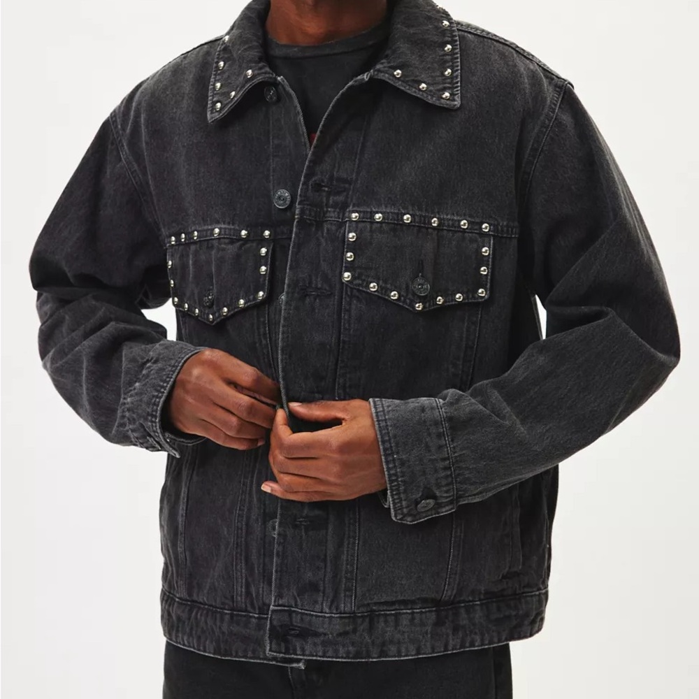 BDG Charcoal Studded Denim Jacket